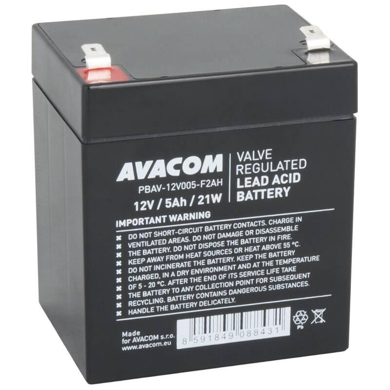 Olověný akumulátor Avacom 12V 5Ah F2