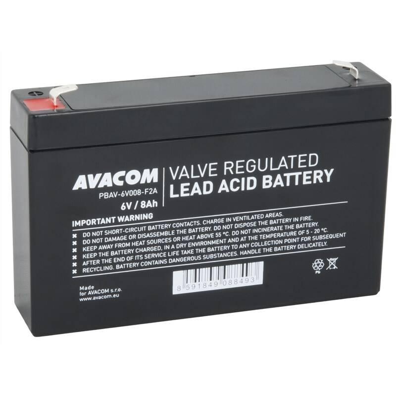 Olověný akumulátor Avacom 6V 8Ah F2