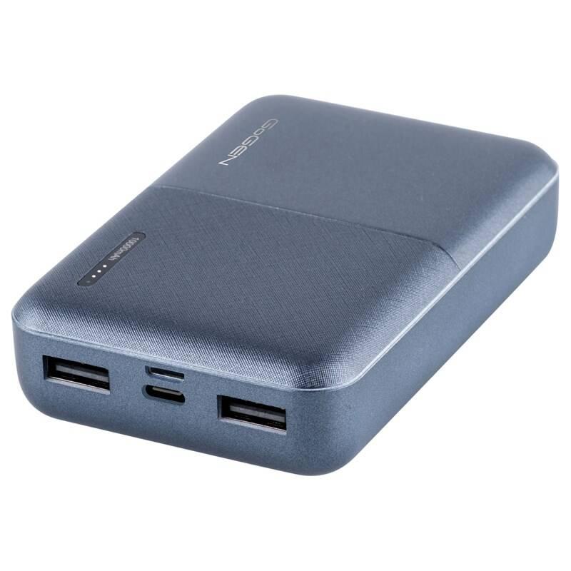 Powerbank GoGEN 10000 mAh, PB100007, metalická modrá