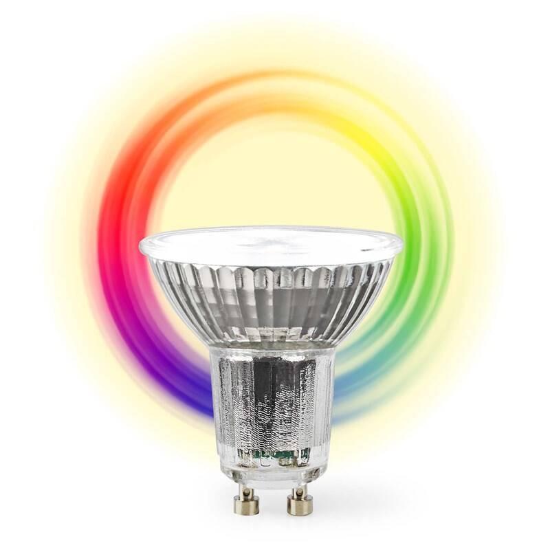 Chytrá žárovka Nedis SmartLife bodová, Wi-Fi, GU10, 345 lm, 4.9 W, RGB Teplá - studená bílá