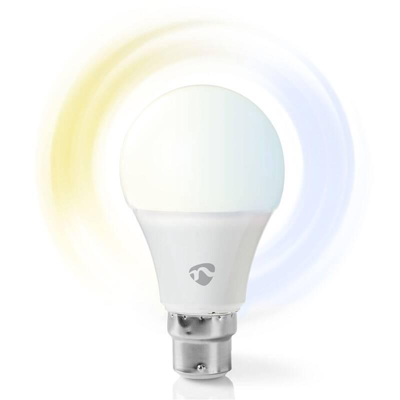 Chytrá žárovka Nedis SmartLife klasik, Wi-Fi, B22, 800 lm, 9 W, Studená Bílá Teplá Bílá