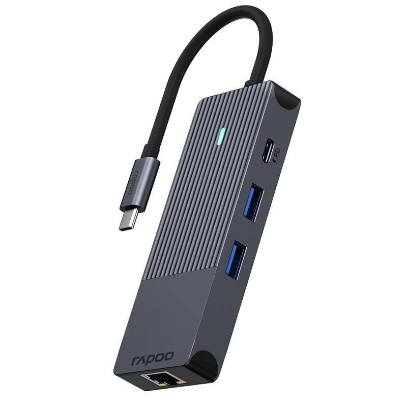 Dokovací stanice Rapoo 8-in-1 USB-C Multiport černá, Dokovací, stanice, Rapoo, 8-in-1, USB-C, Multiport, černá