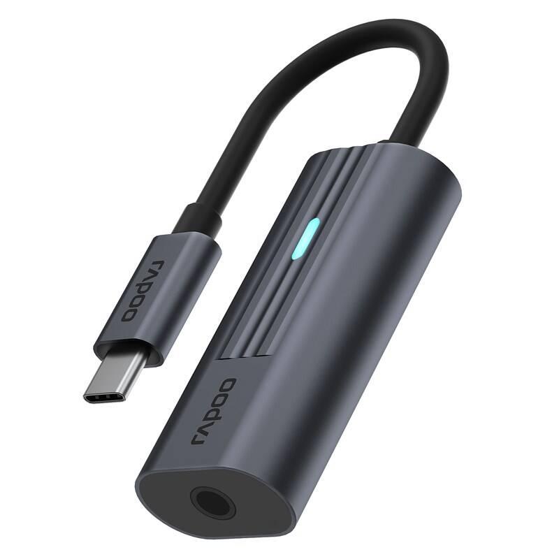 Redukce Rapoo USB-C 3.5mm černá, Redukce, Rapoo, USB-C, 3.5mm, černá